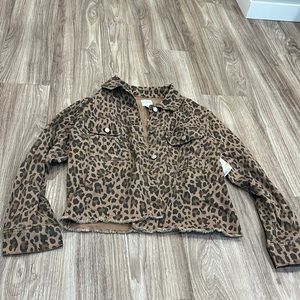 Cheetah print cropped jacket